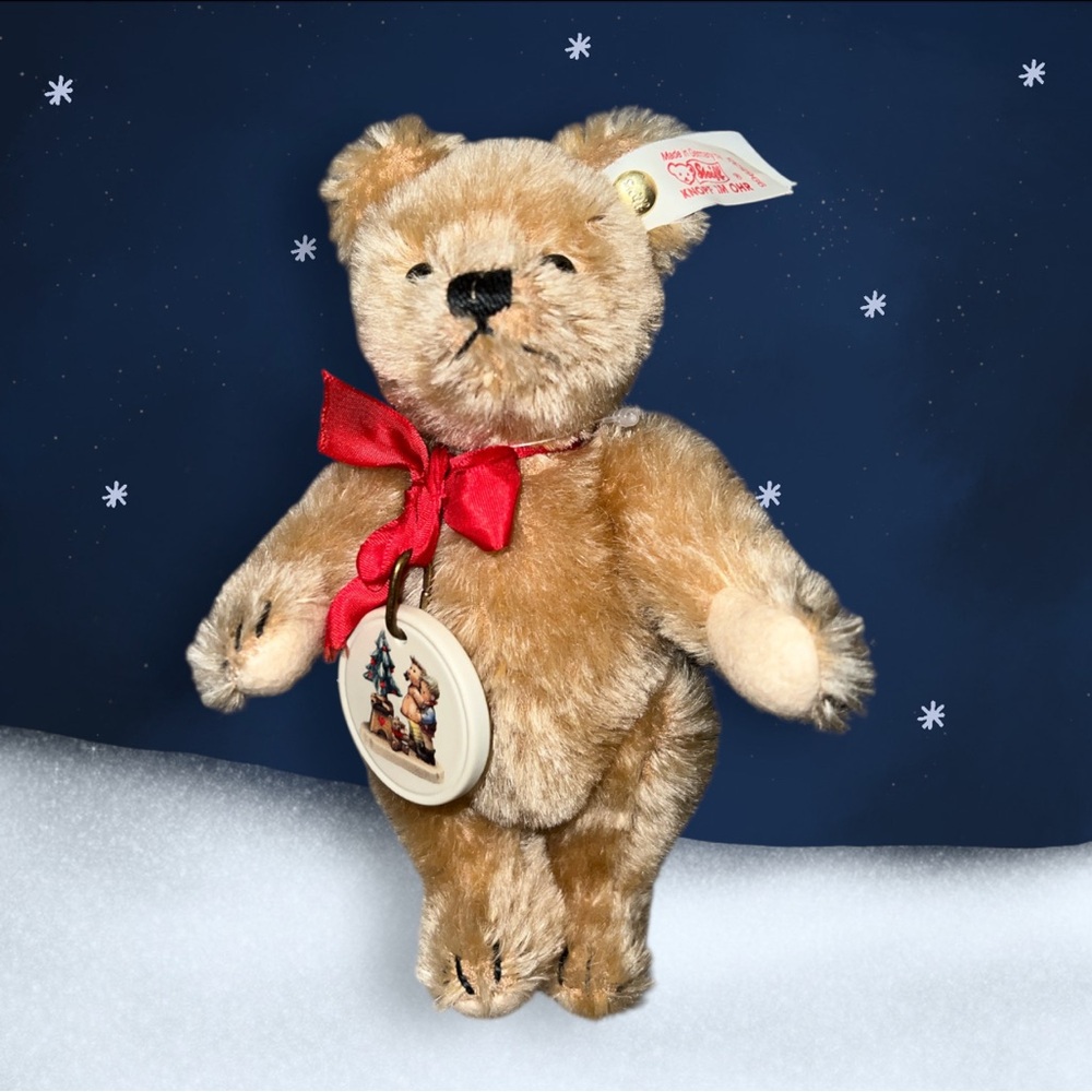 Steiff Mohair 7” Teddy Bear MJ Hummel First Issue 1998 Wonder Of Christmas